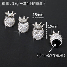 Load image into Gallery viewer, 4Pcs Car Tires Valve Cover Crown Bling Diamond Tire Wheel Valve Caps Car Truck