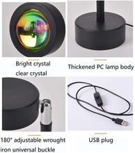 Load image into Gallery viewer, Sunset Light 180°Rotating Romantic Rainbow Projection Light Sunset Light 5V 10W