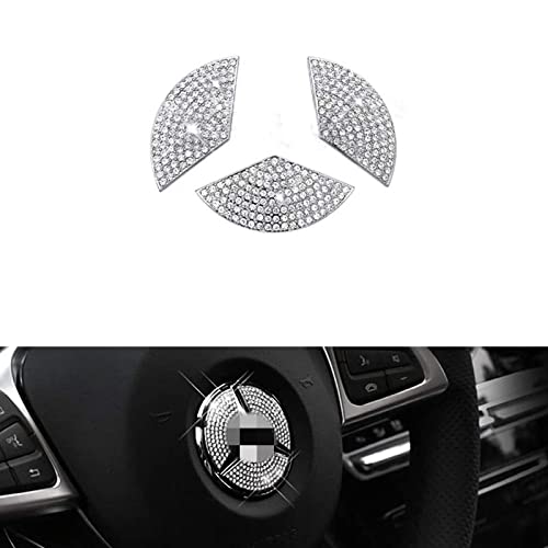 Bling Car Steering Wheel Emblem Logo Sticker Accessories Diamon