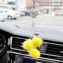 Load image into Gallery viewer, Crystal Diamond Ball Heart Shape Rearview Mirror Pendant Car Decoration Pendant