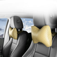 Load image into Gallery viewer, SENYAZON Memory Foam Car Neck Pillow, Car Soft Leather Headrest Neck Support for Driving Home Office Black 2 PCS