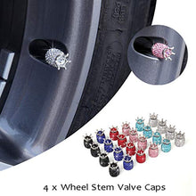 Load image into Gallery viewer, 4Pcs Car Tires Valve Cover Crown Bling Diamond Tire Wheel Valve Caps Car Truck