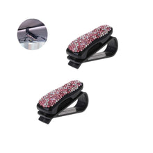 Load image into Gallery viewer, Car Rhinestone Mount Glasses Clip Glasses Holders Sun Visor Fastener Clip 2 PCS