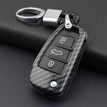 Load image into Gallery viewer, Carbon Fibre Car Key Case Car Remote Shell Cover For Audi A1/A3/S3/Q3/Q7/TT