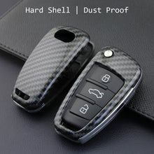 Load image into Gallery viewer, Carbon Fibre Car Key Case Car Remote Shell Cover For Audi A1/A3/S3/Q3/Q7/TT