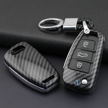 Load image into Gallery viewer, Carbon Fibre Car Key Case Car Remote Shell Cover For Audi A1/A3/S3/Q3/Q7/TT