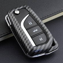 Load image into Gallery viewer, Carbon Fiber Car Key Case Car Remote Shell Cover Fit For Toyota Camry C-HR