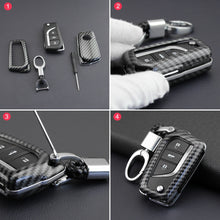 Load image into Gallery viewer, Carbon Fiber Car Key Case Car Remote Shell Cover Fit For Toyota Camry C-HR