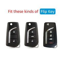 Load image into Gallery viewer, Carbon Fiber Car Key Case Car Remote Shell Cover Fit For Toyota Camry C-HR