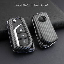 Load image into Gallery viewer, Carbon Fiber Car Key Case Car Remote Shell Cover Fit For Toyota Camry C-HR