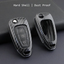 Load image into Gallery viewer, Carbon Fiber Car Key Case Car Remote Shell Cover Fit For Ford Focus Escape Kuga