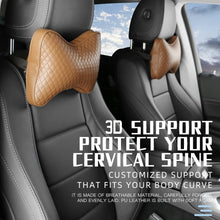 Load image into Gallery viewer, SENYAZON Memory Foam Car Neck Pillow, Car Soft Leather Headrest Neck Support for Driving Home Office Black 2 PCS