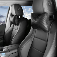 Load image into Gallery viewer, SENYAZON Memory Foam Car Neck Pillow, Car Soft Leather Headrest Neck Support for Driving Home Office Black 2 PCS