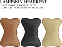 Load image into Gallery viewer, SENYAZON Memory Foam Car Neck Pillow, Car Soft Leather Headrest Neck Support for Driving Home Office Black 2 PCS