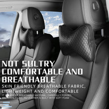 Load image into Gallery viewer, SENYAZON Memory Foam Car Neck Pillow, Car Soft Leather Headrest Neck Support for Driving Home Office Black 2 PCS