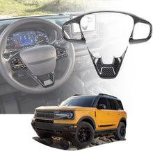 Load image into Gallery viewer, Bronco Steering Wheel Stickers Steering Wheel Carbon Fiber Sticker Car Decoration Accessories for Bronco 2021 2 PCS