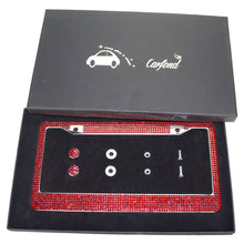 Load image into Gallery viewer, 2 PCS License Plate Frame Crystal Stainless Steel Car License Plate Frame Covers