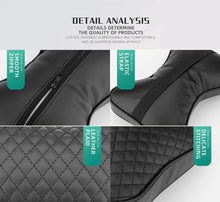 Load image into Gallery viewer, SENYAZON Memory Foam Car Neck Pillow, Car Soft Leather Headrest Neck Support for Driving Home Office Black 2 PCS