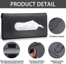 Load image into Gallery viewer, Senyazon 2 Pcs Car Tissue Holder, Visor Tissue Holder Car Tissue Holder for Car PU Leather Tissue Box Holder for Car Sun Visor & Seat Back