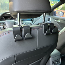 Load image into Gallery viewer, SENYAZON Universal 2 IN 1 Car Seat Headrest Hooks 2023 Upgraded Car Storage Organizer Hanger for Handbag Purse Backpack Coats Umbrellas 2 Pack