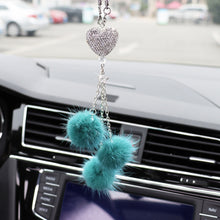 Load image into Gallery viewer, Crystal Diamond Ball Heart Shape Rearview Mirror Pendant Car Decoration Pendant