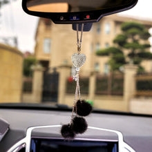 Load image into Gallery viewer, Crystal Diamond Ball Heart Shape Rearview Mirror Pendant Car Decoration Pendant
