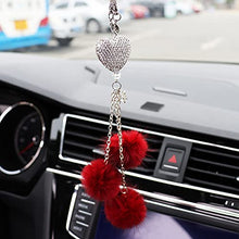Load image into Gallery viewer, Crystal Diamond Ball Heart Shape Rearview Mirror Pendant Car Decoration Pendant

