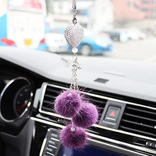 Load image into Gallery viewer, Crystal Diamond Ball Heart Shape Rearview Mirror Pendant Car Decoration Pendant
