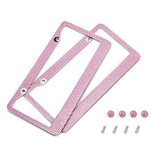 Load image into Gallery viewer, 2 PCS License Plate Frame Crystal Stainless Steel Car License Plate Frame Covers
