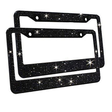 Load image into Gallery viewer, 2 PCS License Plate Frame Crystal Stainless Steel Car License Plate Frame Covers
