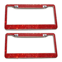 Load image into Gallery viewer, 2 PCS License Plate Frame Crystal Stainless Steel Car License Plate Frame Covers
