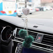 Load image into Gallery viewer, Crystal Diamond Ball Heart Shape Rearview Mirror Pendant Car Decoration Pendant
