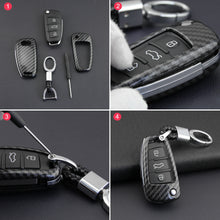 Load image into Gallery viewer, Carbon Fibre Car Key Case Car Remote Shell Cover For Audi A1/A3/S3/Q3/Q7/TT
