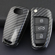 Load image into Gallery viewer, Carbon Fibre Car Key Case Car Remote Shell Cover For Audi A1/A3/S3/Q3/Q7/TT
