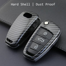 Load image into Gallery viewer, Carbon Fibre Car Key Case Car Remote Shell Cover For Audi A1/A3/S3/Q3/Q7/TT
