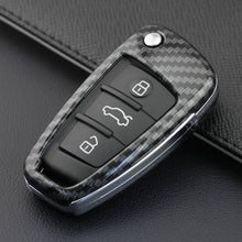 Load image into Gallery viewer, Carbon Fibre Car Key Case Car Remote Shell Cover For Audi A1/A3/S3/Q3/Q7/TT
