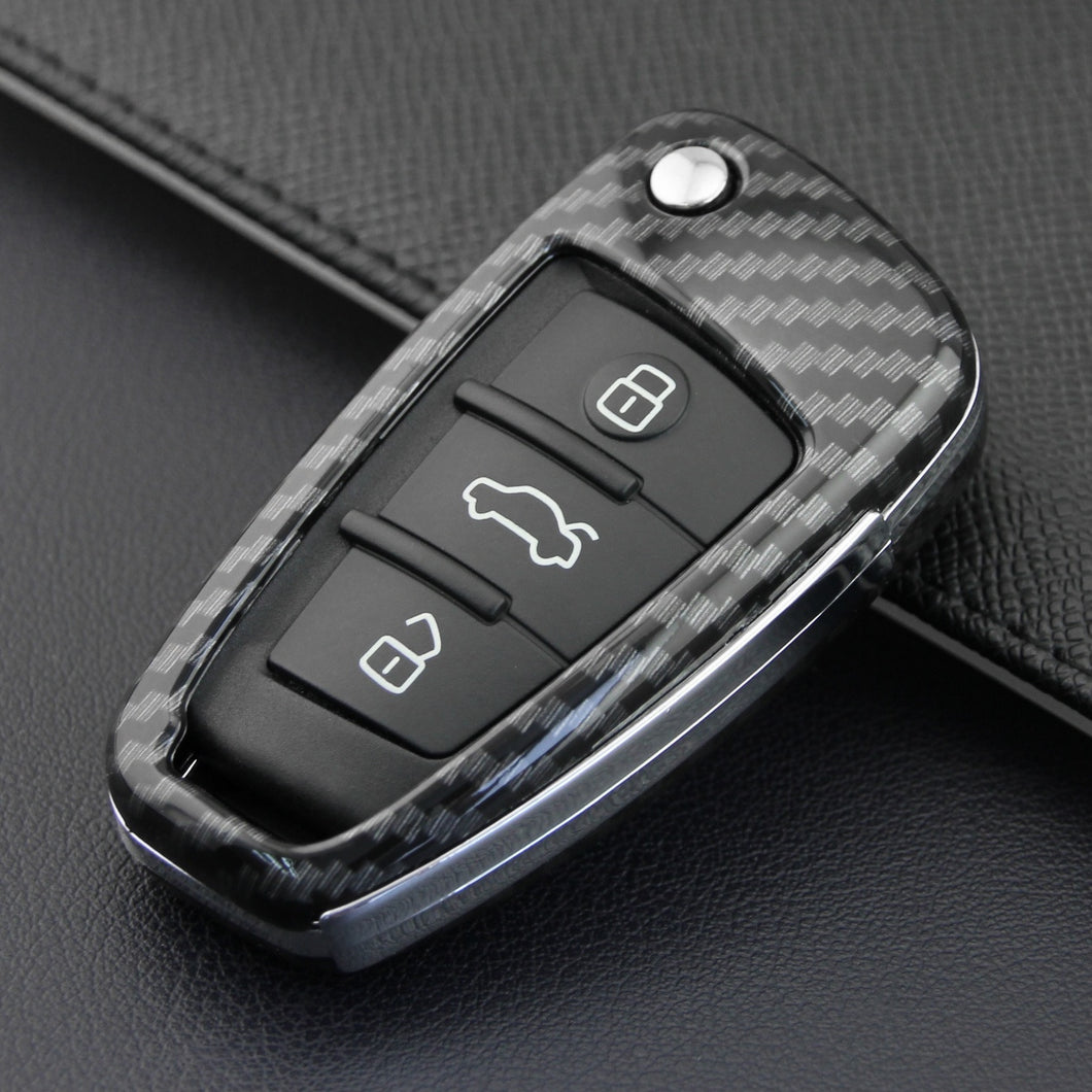 Carbon Fibre Car Key Case Car Remote Shell Cover For Audi A1/A3/S3/Q3/Q7/TT