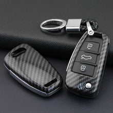 Load image into Gallery viewer, Carbon Fibre Car Key Case Car Remote Shell Cover For Audi A1/A3/S3/Q3/Q7/TT
