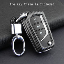 Load image into Gallery viewer, Carbon Fiber Car Key Case Car Remote Shell Cover Fit For Toyota Camry C-HR
