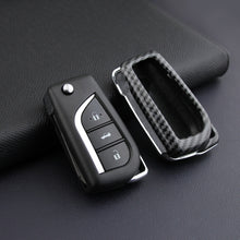 Load image into Gallery viewer, Carbon Fiber Car Key Case Car Remote Shell Cover Fit For Toyota Camry C-HR
