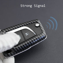 Load image into Gallery viewer, Carbon Fiber Car Key Case Car Remote Shell Cover Fit For Toyota Camry C-HR
