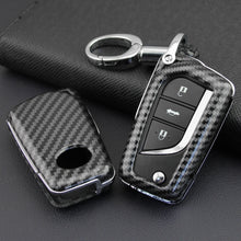 Load image into Gallery viewer, Carbon Fiber Car Key Case Car Remote Shell Cover Fit For Toyota Camry C-HR
