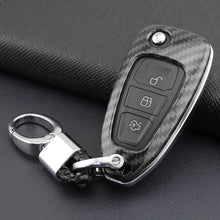 Load image into Gallery viewer, Carbon Fiber Car Key Case Car Remote Shell Cover Fit For Ford Focus Escape Kuga
