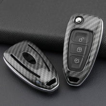 Load image into Gallery viewer, Carbon Fiber Car Key Case Car Remote Shell Cover Fit For Ford Focus Escape Kuga
