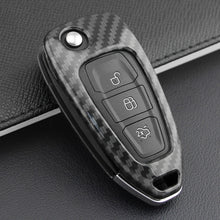 Load image into Gallery viewer, Carbon Fiber Car Key Case Car Remote Shell Cover Fit For Ford Focus Escape Kuga
