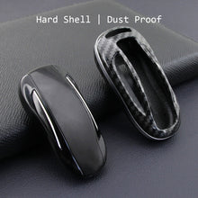 Load image into Gallery viewer, SENYAZON Carbon Fibre Car Key Case Car Remote Shell Cover Fit For Tesla Model X
