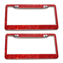 Load image into Gallery viewer, 2 PCS License Plate Frame Crystal Stainless Steel Car License Plate Frame Covers
