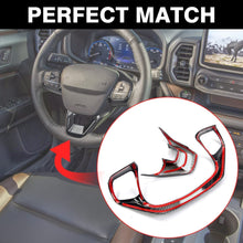 Load image into Gallery viewer, Bronco Steering Wheel Stickers Steering Wheel Carbon Fiber Sticker Car Decoration Accessories for Bronco 2021 2 PCS
