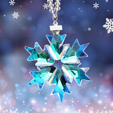 Load image into Gallery viewer, Christmas Crystal Snowflake Decoration Car Rearview Mirror Beauty Charm Pendant
