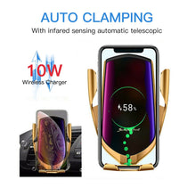 Load image into Gallery viewer, 10W Car Phone Fast Charging Mount Compatible with Huawei Samsung Smart Sensor
